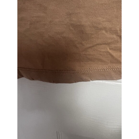 Chelsea Deboer Women's Brindle Distressed Tee Brown Beige Size Small - Picture 5 of 8